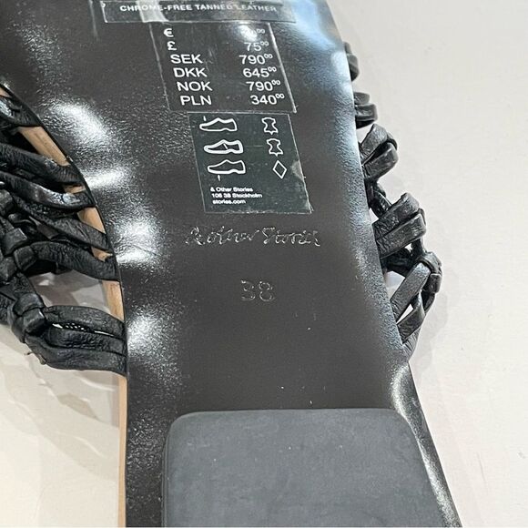 & Other Stories Leather Sandals, Black, Size 7.5 - Picture 15 of 16